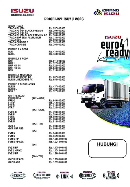 Price List Harga Isuzu Cimahi 2026 - Promo Isuzu Cimahi 2026